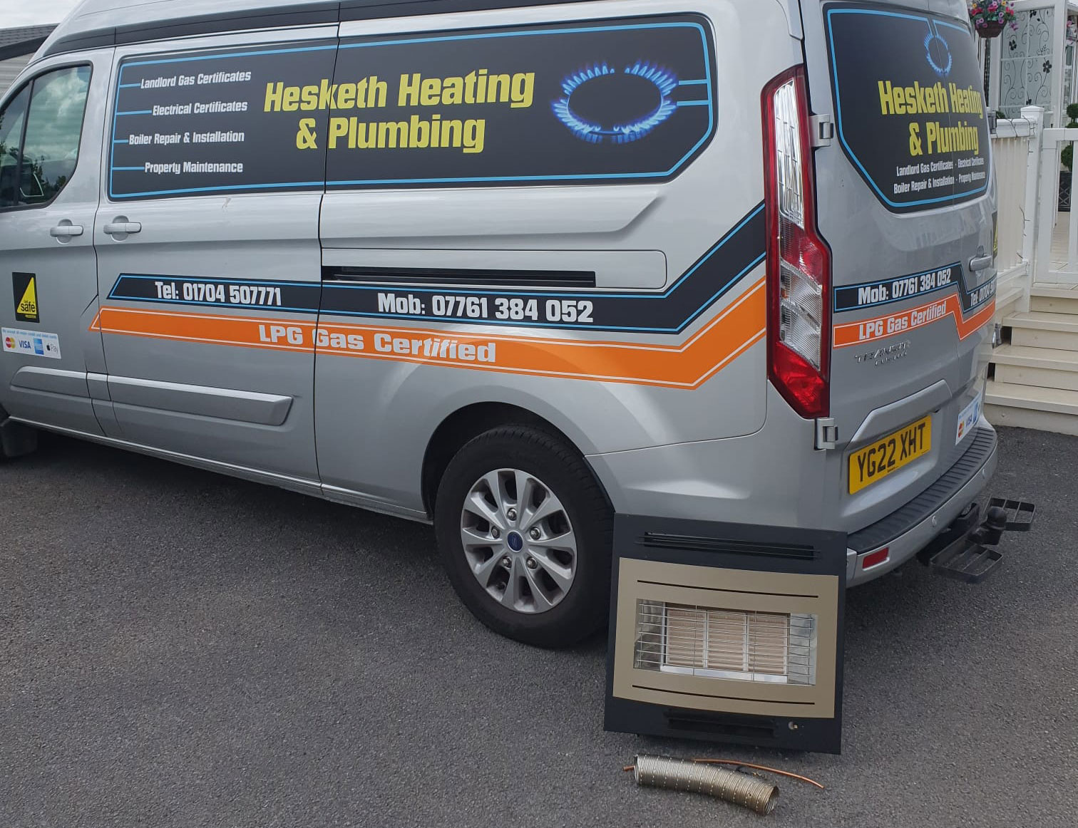 Old fire removed from caravan Hesketh Heating & Plumbing